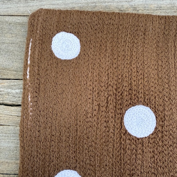 PB Teen Brown Polka‎ Dot Crewel Pillow Covers 16 x 16 - Picture 6 of 6